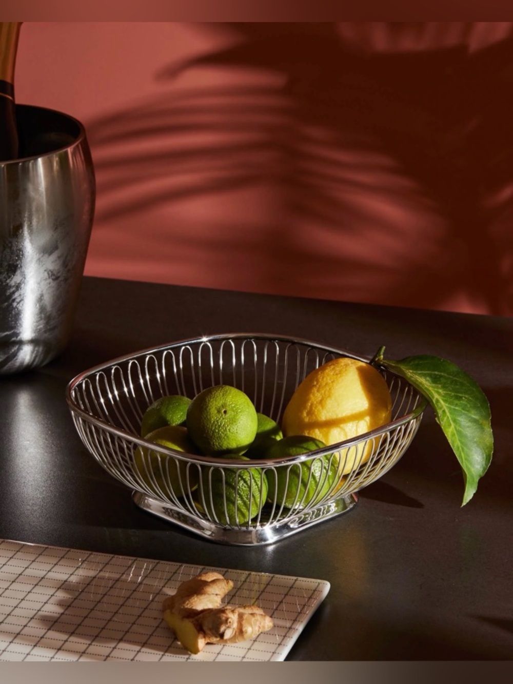 Italian Postmodern Stainless Steel Fruit Bowl from Alessi, 1980s